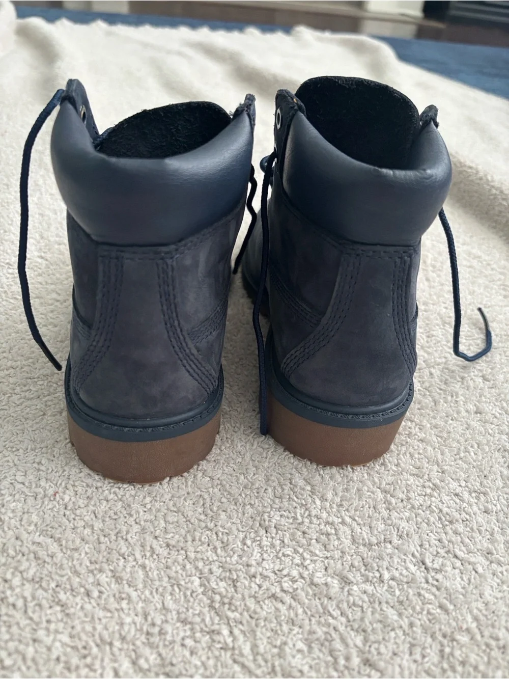 Timberland Navy Nubuck Lace-Up Boot with Gum Sole